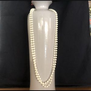SPECIAL! Any 2 for 20, 3 for 25! Long white faux pearl necklace